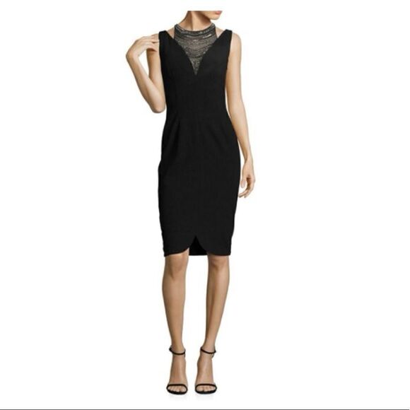 David Meister Embellished Neck Dress LBD REVOLVE - Picture 3 of 7